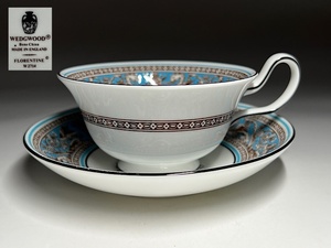 【瑞】ウェッジウッドWEDGWOOD フロレンティーン ターコイズ　カップ＆ソーサー