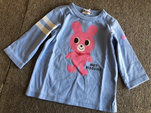 ★新品ホットビスケッツうさこ長袖Tシャツ80★水色