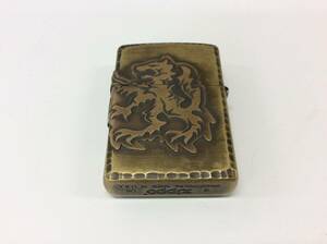 ■4751　ZIPPO ジッポ ギャランティーセットBOX ゴールドカラー ドラゴン柄 喫煙具 着火未確認 長期保管品