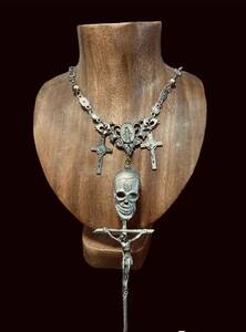 JＰG/ vintage Collection sample classical three cross skull necklace GAULTIER 