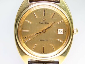 ■♪価格高騰!資産価値！稼働電池新品メンズビンテージ高級超レア！ OMEGA オメガ Seamaster シーマスターデート クオーツ ベルト新品