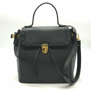 1円 良品 Yves Saint Laurent イヴサンローラン ２WAY ゴールド 金具 ヴィンテージ ハンド ショルダー バッグ 黒 a2868