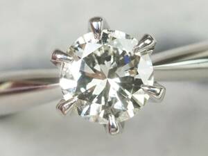 【3821A】Pt900プラチナ 天然ダイヤモンド 0.49ct/4.6g リング 指輪 14.5