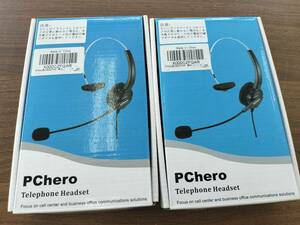 2個セット　ヘッドホン 片耳 PChero マイク付き 有線 ビジネス テレワーク PC