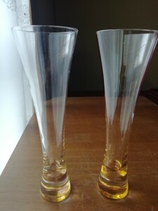 アンティーク シャンパングラス 2客セット 琥珀色 色ガラス ビアグラス グラス タンブラー シック 送料込み
