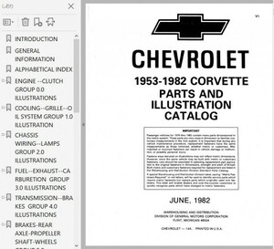 シボレー コルベット 1953-1982 パーツカタログ Chevrolet Corvette C3 