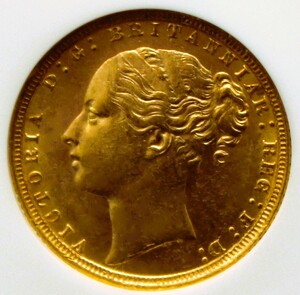 1871年 イギリス ビクトリア女王 ソブリン 金貨 NGC MS61