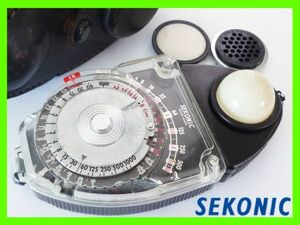 SEKONIC セコニック STUDIO DELUXE EXPOSURE METER 露出計 Model-S アタッチメント3種類 カメラアクセサリー 日本製 レザーケース _B11