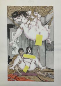 真作保証『笠間しろう 直筆着彩原画 画稿 SM』検)伊藤晴雨 小妻容子 前田寿安 ケン月影 間宮聖士 官能劇画 緊縛