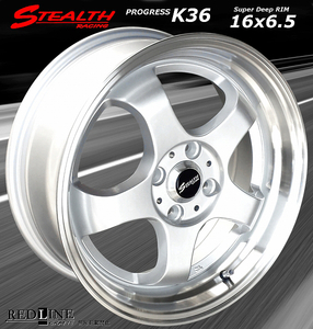 ■ ステルスレーシング K36 ■ 改造軽四用16in　前後幅広6.5J　人気のスーパーディープリム!!　MAYRUN 165/40R16 タイヤ付4本セット