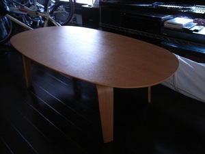 廃番品 無印良品 木製オーバルローテーブル 幅110cmX奥行62cmX高さ35cm