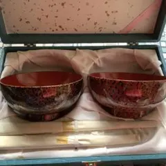 津軽塗 むらた工芸 夫婦茶碗 箸 漆器