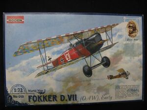 ★　ローデン　1/72 　FOKKER D.Ⅶ　【OAW】　前期型 ★