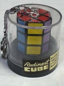 昭和レトロ 当時物 立体パズル rudiment cube 八角形 キーホルダー 未使用 経年保管品 検・ルービックキューブ パズルコレクター パチモノ