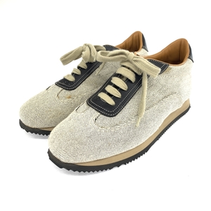◆HERMES エルメス クイック スニーカー 41 1/2◆ グレー キャンバス メンズ 靴 シューズ sneakers
