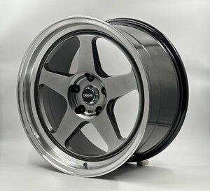 CLEAVE RACING SS05 18x9.5J +18 5H-114.3 ガンメタ/マシンド 4本セット