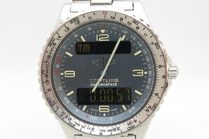 1円～【動作品】BREITLING ブライトリング クロノスペース　A56012 デジアナ クォーツ メンズ腕時計　4-12-20