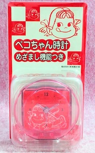 送300円～ 希少品! 不二家「ペコちゃん置き時計 目覚まし機能付き」　キャラクター コレクション PEKO 小物 キャラ グッズ 雑貨 クロック