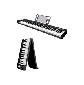 1円スタート cossain 電子ピアノ 61鍵 BX11-61 折り畳み式 ワイヤレス 持ち運び可能 MIDI機能 USBケーブル接続 128音色 ブラック D01959