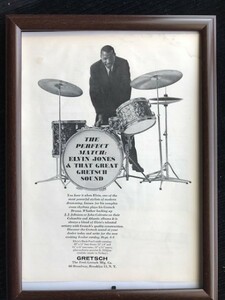 ☆ 1960年代 Gretsch オリジナル広告 / エルヴィン・ジョーンズ Elvin Jones #2☆