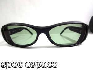 X4C035■ スペックエスパス spec espace 日本鯖江製 ES-5306 定価27300円 ブラックデザイン 度付き サングラス メガネ 眼鏡 ケース付き