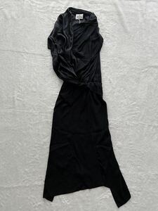 2018年購入 定価19万 タグ付き Vivienne Westwood size40 イタリア製ワンピースドレス ブラック 黒 ヴィヴィアンウエストウッド (P)