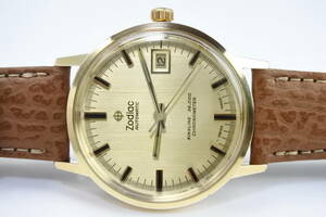 ☆☆☆スイス歴史誇る老舗 １970年代Zodiac クロノメーター Kingline 36000 自動巻紳士腕時計 ハック機能 高級名機　希少美品