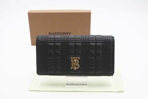 ☆安心の３大保証☆ Aランク ≪BURBERRY バーバリー/二つ折り長財布≫ 80492881 TBロゴ キルティングラム ローラコンチネンタルウォレット