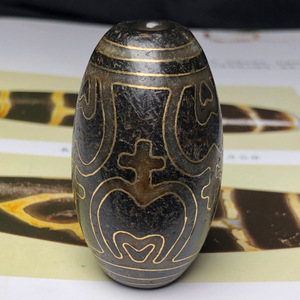 【古寶奇蔵】瑪瑙製・細密彫・金絲嵌・寶瓶天珠・置物・賞物・中国時代美術