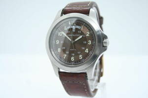 【美品 保障付 動作確認済】Hamilton Khaki Field H644510 Day/Date Quartz Black Dial Mens ハミルトン カーキ デイデイト #T211