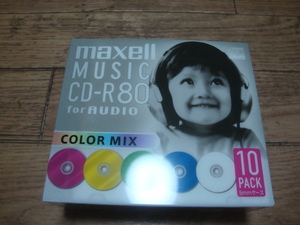 ★ 新品 maxell 音楽用 CD-R 80分 10枚パック 日本製 録音用 CDRA80MIX.S1P10S COLOR MIX ★