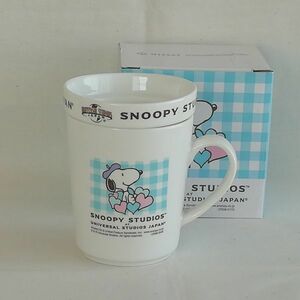 スヌーピー フタ付きマグカップ☆日本生命 NISSAY×スヌーピー・スタジオ SNOOPY STUDIOS AT USJ ノベルティグッズ 非売品