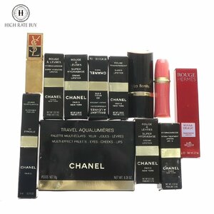 １円スタート コスメ 12点セット CHANEL シャネル Yves Saint Laurent イヴサンローラ HERMS エルメス 口紅 チーク 化粧品 レディース