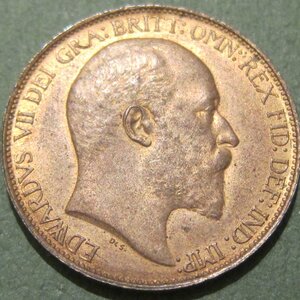 （C-19)エドワード7世　ハーフペニー銅貨　1902年