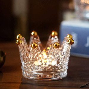 【ゴールドビーズクラウン】 キャンドルホルダー 王冠 蝋燭立て アンティーク インテリア 小物入れ アクセサリーホルダー 灰皿