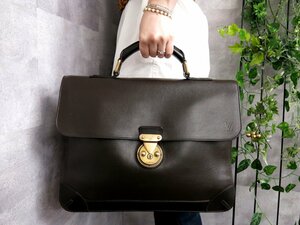 ●超美品●LOUIS VUITTON ルイ・ヴィトン●メンズ●ユタ●アパシュ●カーフ レザー 本革●ビジネス バッグ●カフェ●G金具●A4●Js46190