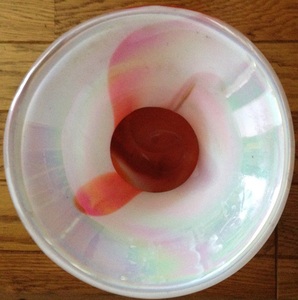 花瓶 ガラス製　赤色 25.3cm　used