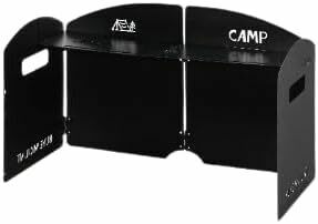 GPリテール ウインドスクリーン 四つ折り 簡易天板付き リフレクター 風防 折りたたみ キャンプ用品 キャンプ バーベキュー (ブラックⅥ)