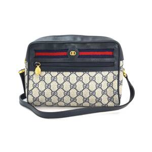 H.Sw １円スタート GUCCI グッチ オールドグッチ ヴィンテージ シェリーライン ショルダーバッグ ネイビー