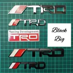 TRD 金属製　エンブレム　マットブラック　大