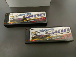 【送料520円】使用少　中古　２本セット　Li-Po 7.4V モンスターパワー 5200mAh 50C LCG RCF-5200-50C-LCG　リポバッテリー