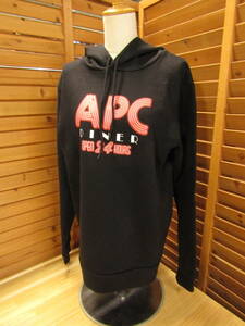 Y送料無料△972美品【A.P.C. アーペーセー】USA製 MOLLETON US MOOD スェットパーカー ブラック SIZE S