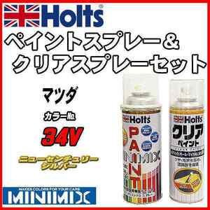 ペイントスプレー マツダ 34V ニューセンチュリーシルバー Holts MINIMIX クリアスプレーセット