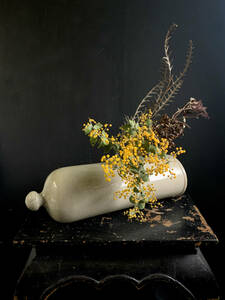 フランス 19世紀 石器 湯湯婆 ボトル 陶器 ストーンウェア 花器 一輪挿し 花瓶 民藝 美術 骨董 アンティーク