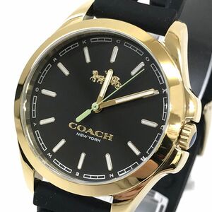 新品 COACH コーチ 腕時計 14503783 クオーツ アナログ ラウンド ウォッチ コレクション ブラック ゴールド シンプル おしゃれ 動作OK 箱