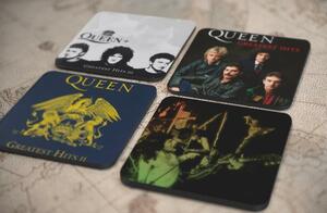 人気レア!《クイーン -Queen》オリジナル・アルバム ジャケット デザイン コルク製 コースター 4個セット-25-28(7)