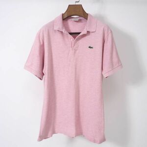 良品 ラコステ LACOSTE 4-ZB118 コットン ポロシャツ ライトピンク 5 メンズ