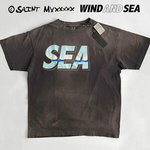 新品未使用 タグ付き SAINT MICHAEL × WIND AND SEA21 SS TEE XLサイズ セントマイケルウィンダンシー ヴィンテージロゴTシャツ 黒