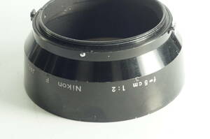 jaＣ★送料無料 並品★Nikon f=5cm 1：2 （小文字「Ｆ」刻印） ニコンAuto 50mm F2用 5cm F2用 メタルフード