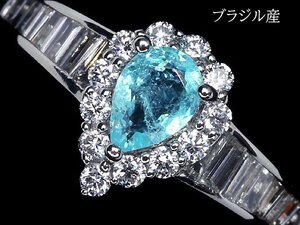 IZM9351S【売り切り】新品【RK宝石】ブラジル産 極上パライバトルマリン 0.4ct 極上ダイヤモンド 0.58ct Pt950 超高級リング ダイヤ